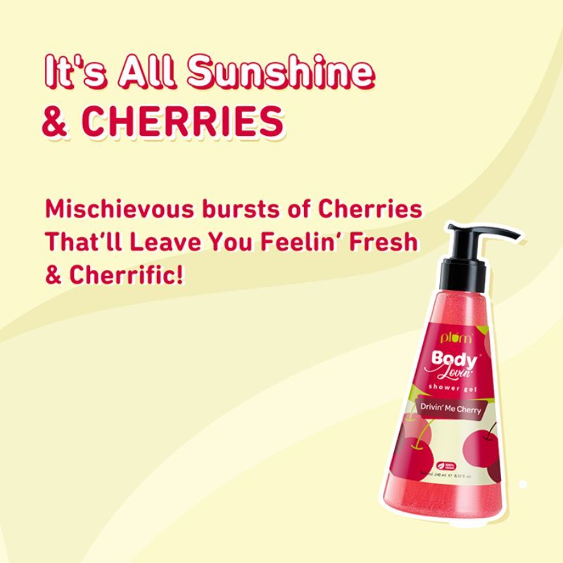 Plum BodyLovin' Drivin' Me Cherry Shower Gel - Fruty SLS-Free Body Wash (240ml)
